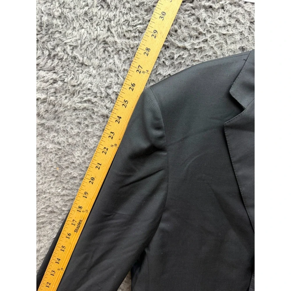 Ermenegildo Zegna Single-Breast Tailored Suit Blazer Jacket Black Mens Size 52R